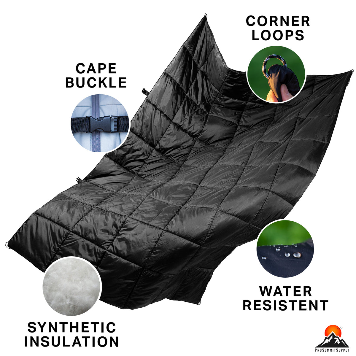 Pro Summit Supply Puffy Camping Blanket – 52" x 75" Packable Outdoor Blanket