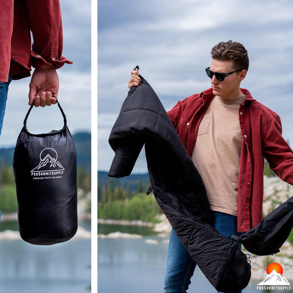 Pro Summit Supply Puffy Camping Blanket – 52" x 75" Packable Outdoor Blanket