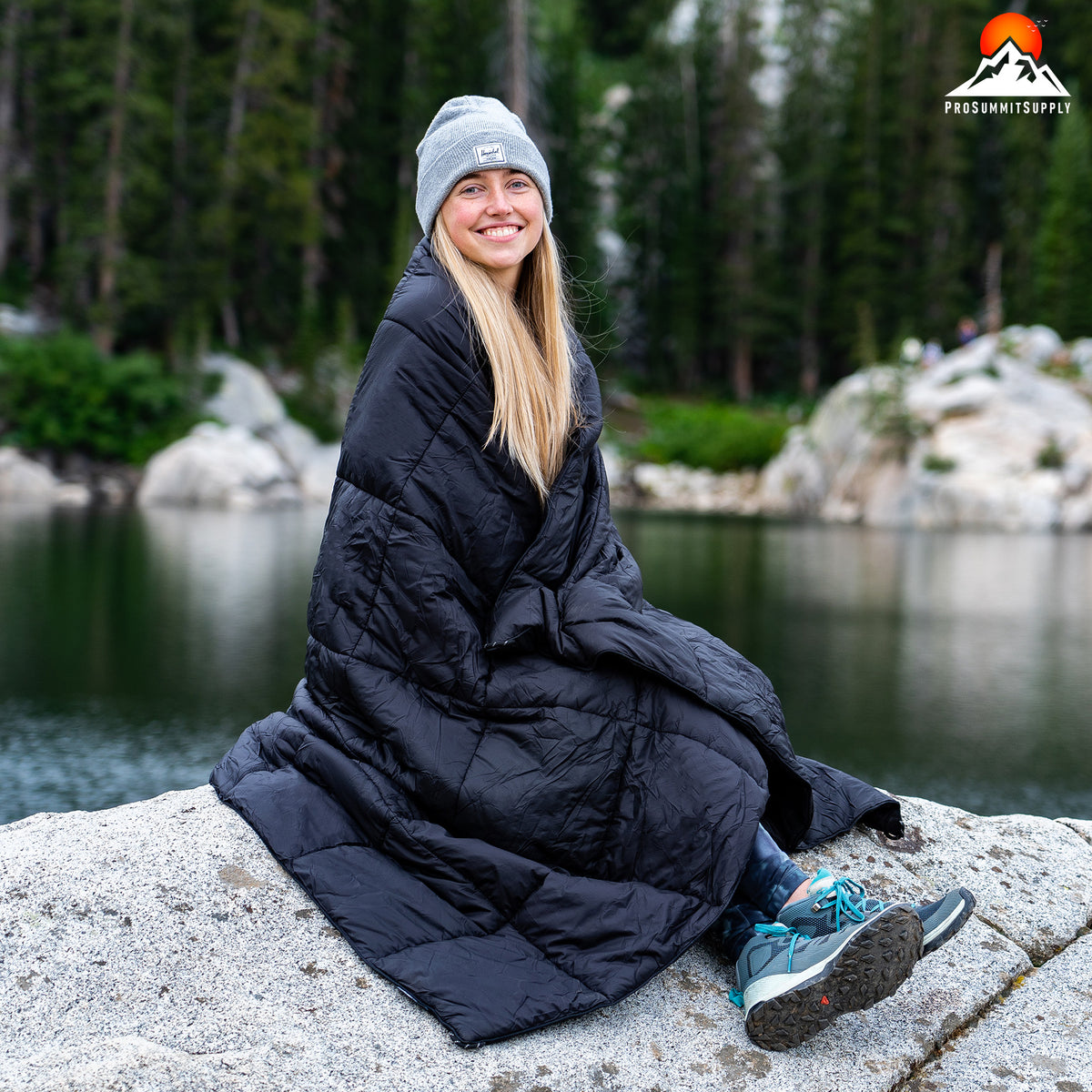 Pro Summit Supply Puffy Camping Blanket – 52" x 75" Packable Outdoor Blanket